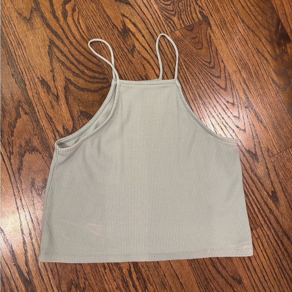 Women's Gray Ribbed Tank Top